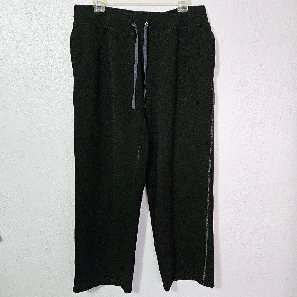 DANSKIN WOMEN'S ACTIVE WEAR, BLACK ANKLE LENGTH RUNNING-WORK OUT PANTS, SIZE L/G